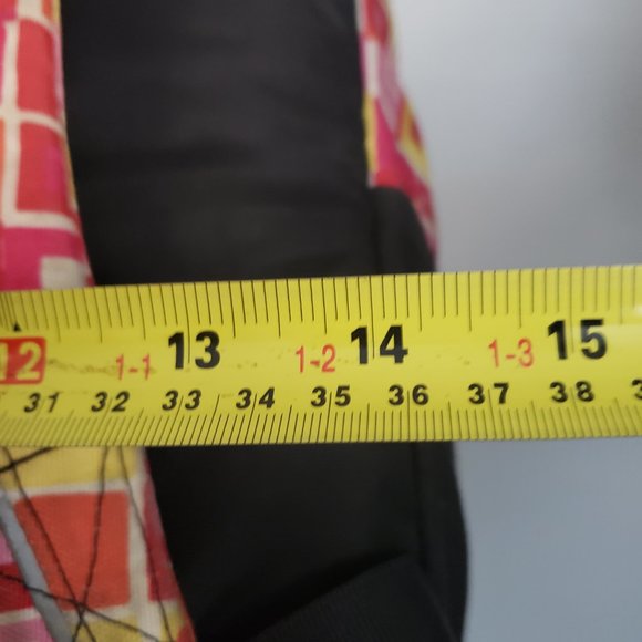 LL BEAN abstract design Backpack pink red yellow white black reflective strip + - Picture 10 of 11